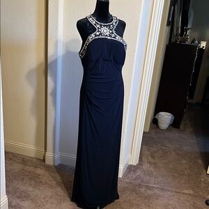Elegant Navy Evening Gown